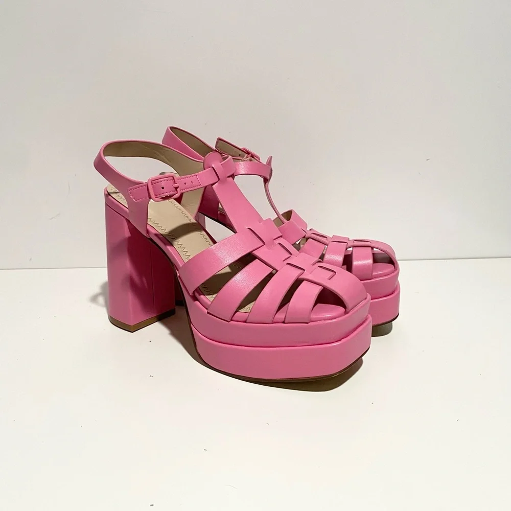 BP Amaya Barbie Bubblegum Pink Platform Sandals Bratz Chunky Fisherman Huarache‎